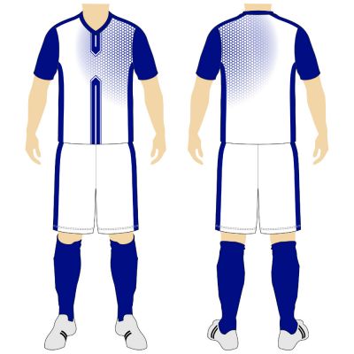 Soccer Uniform White Blue