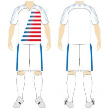 White Blue Red Soccer Uniform