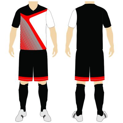 Black White Red Soccer Uniform