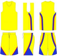 Yellow Blue Basketball Uniform